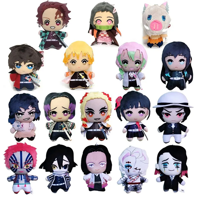 15 cm Japonsko Anime Demon Slayer Akaza Rui Iguro Obanai Tanjirou Kamado Nezuko Agatsuma Zenitsu Plush Hračky Doll Peluche Darček