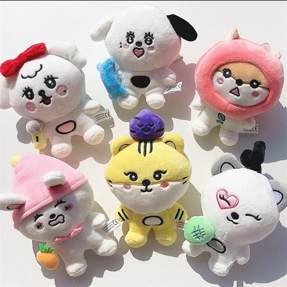 15 cm kpop pobyt plyšná bábika Keychain Cartoon Obrázok Kawaii Soft Short Short Plush Toy Sumin Sieun Isa Seeun Yoon J Gift Fans Collection