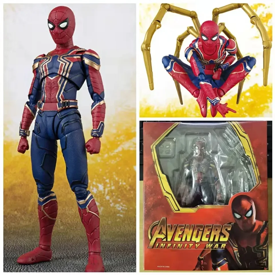 15 cm Marvel Avengers Spider Man SHF Aliancia 3 Infinite War Steel Spider Man Ručne vyrábané ozdoby KOOM HOVORNÉHO RUČNÉHO ORIKÁLNEH