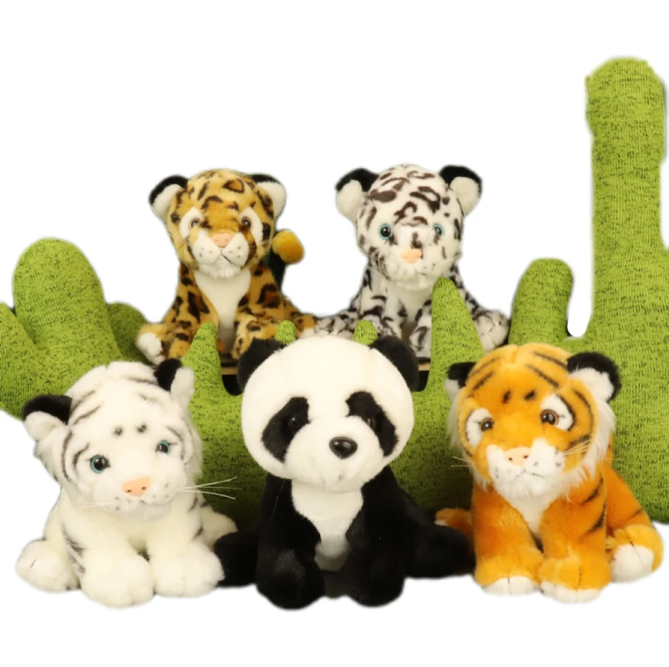 15 cm simulácia džungle zvieracie plyšové plyšové roztomilé panda tiger leopard bábiky pre deti narodeniny darčekové doplnky