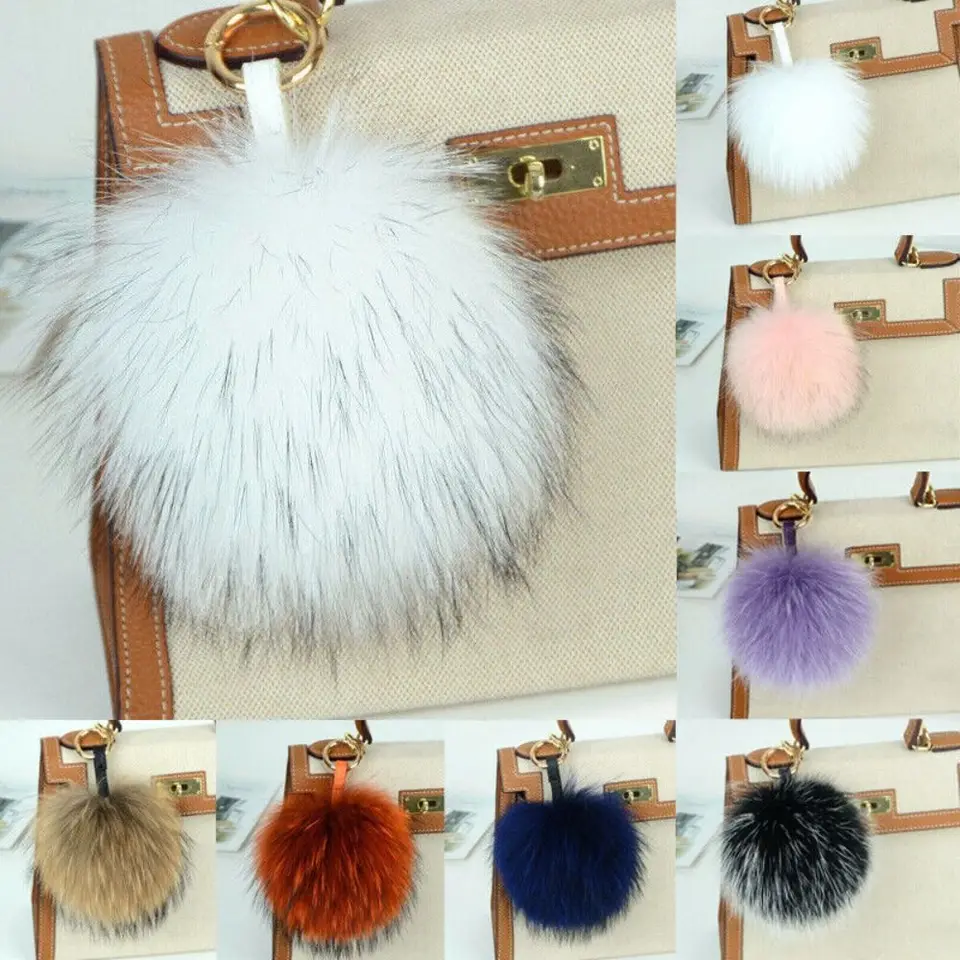 15 cm skutočný prírodný mývaly kožušinová lopta Pompom Keychain Kreatívne roztomilé kľúče prívesok darčekové oblečenie klobúky vrece