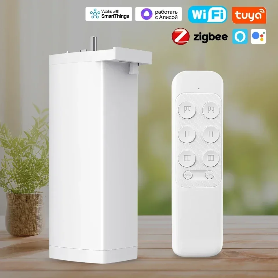 15 cm Tuya Wifi/Zigbee Smart Electric Curtain Motor s 2 -kanálovou aplikáciou Diaľkové ovládanie hlasu funguje pre Alexa Google Home Assistant