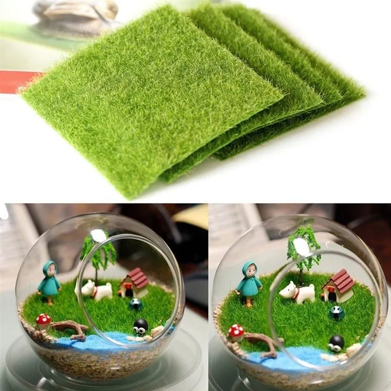 15 cm umelá zelená rastlina falošná kvetina mach tráva falošná mach Mini Fairy Garden Ornament Lastd Trávniky Terrárium bonsai miniatúry