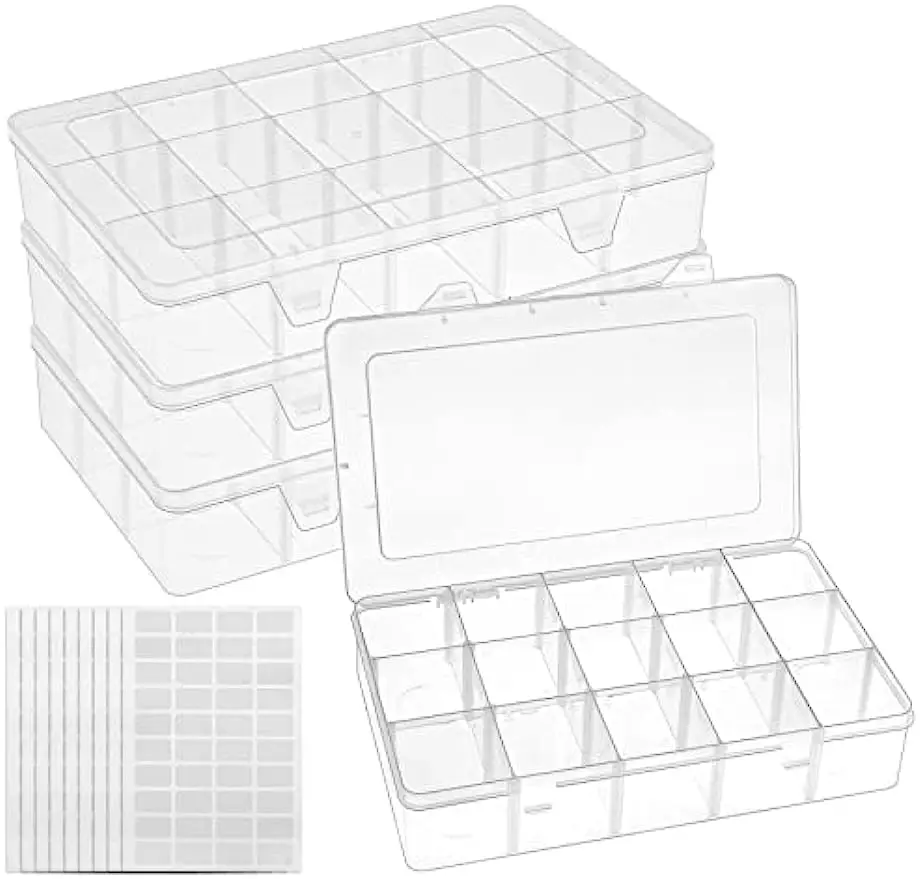 15 Grid Creative Storage Box Jewelry Scrapbook Needle Storage Skladovanie dvojité gombík