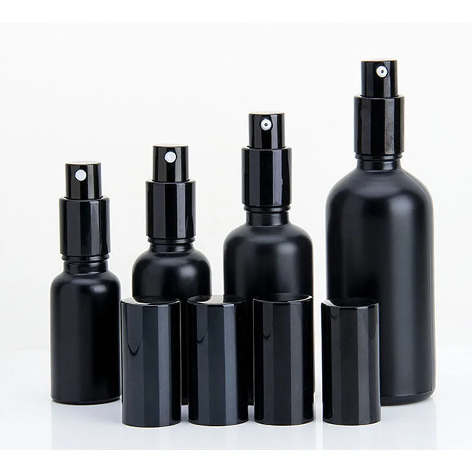 15 ml 30 ml 100 ml éterického oleja fľaša čierna jemná hmla Parfumový rozprašovač doplvovateľné sklenené fľaše prázdne šampóny šampón