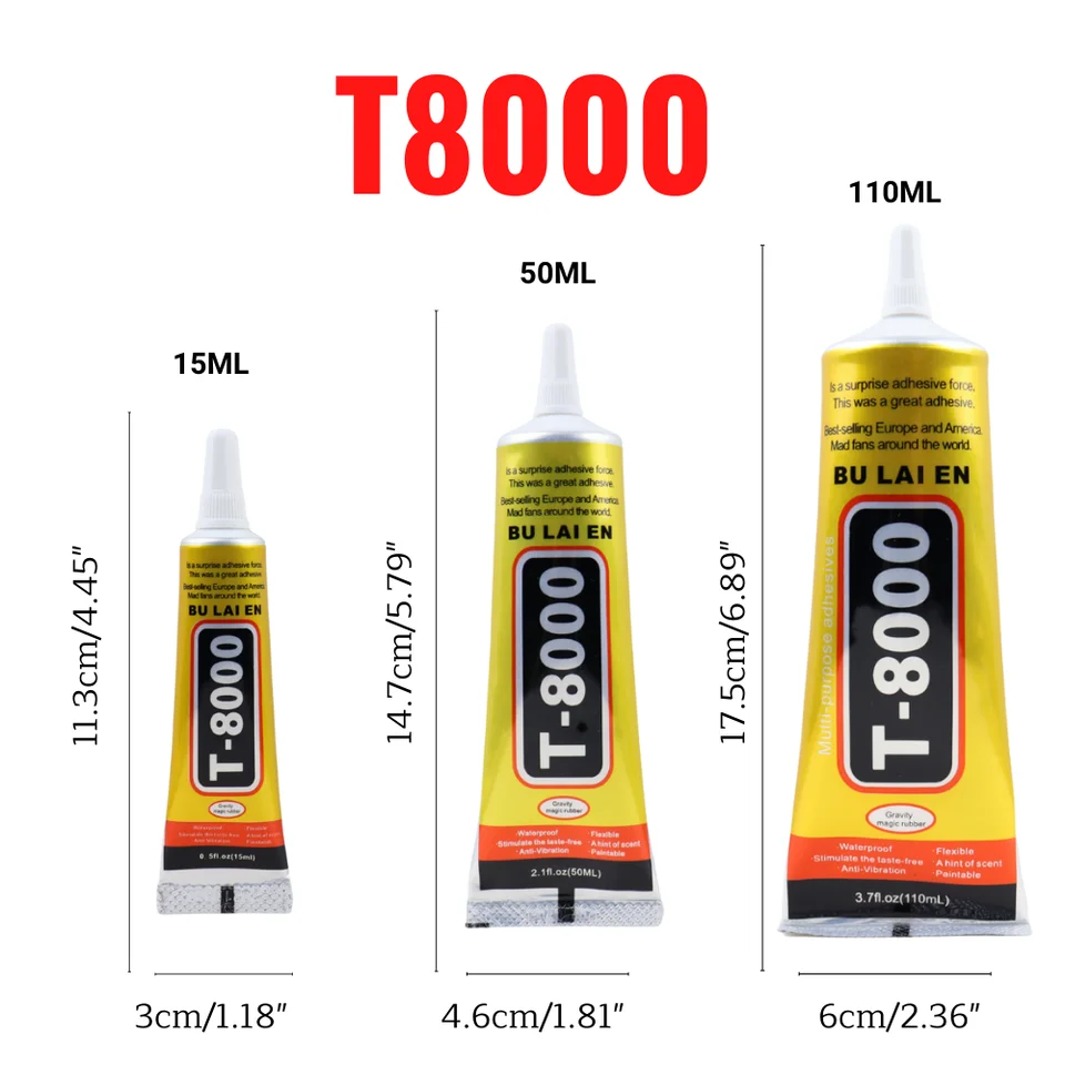 15 ml 50 ml 110 ml Bulien T8000 Oprava telefónu Oprava lepidla Elektronické komponenty lepidla s hrotom aplikátora