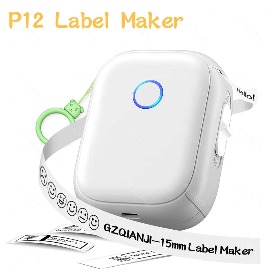 15 mm Mini Thermal Label Maker P12 Wireless Bluetooth Tlačiareň podobná ako D11 D110 101 Labeller Print Adhesive Lape Tape Tape