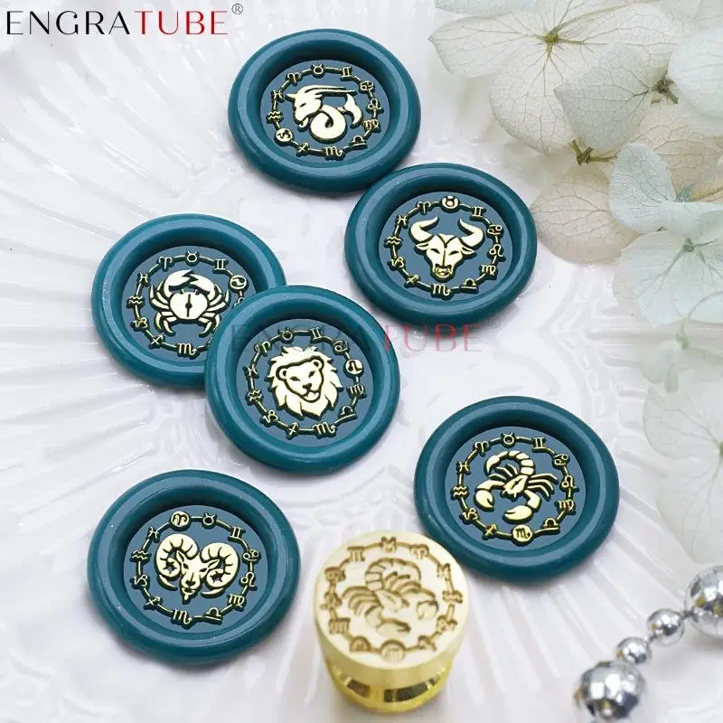 15 mm tesniaci vosk známka Mini Constellation Libra Gemini Pisces Leo Taurus Panna Aries DIY obálka karta svadobný darček scrapbooking