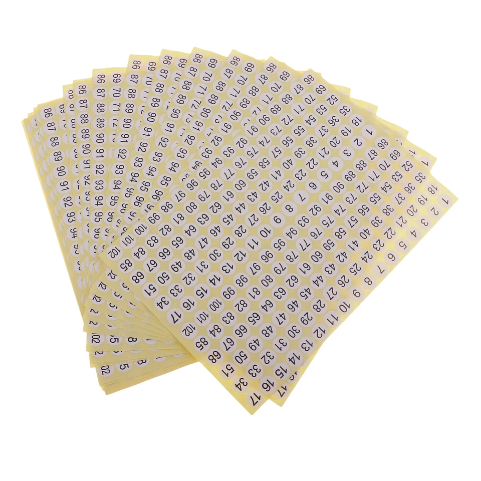 15 nálepiek s číslami 1 až 102 lepiacich nálepiek Round Number Number Storage Storage Organizácia nálepky 10 mm každé štítok