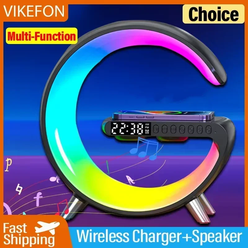 15 W bezdrôtová nabíjačka LED nočné svetlo RGB Desk Lamp Lampa Budkový plán pre iPhone Samsung Huawei rýchle nabíjacie stojan