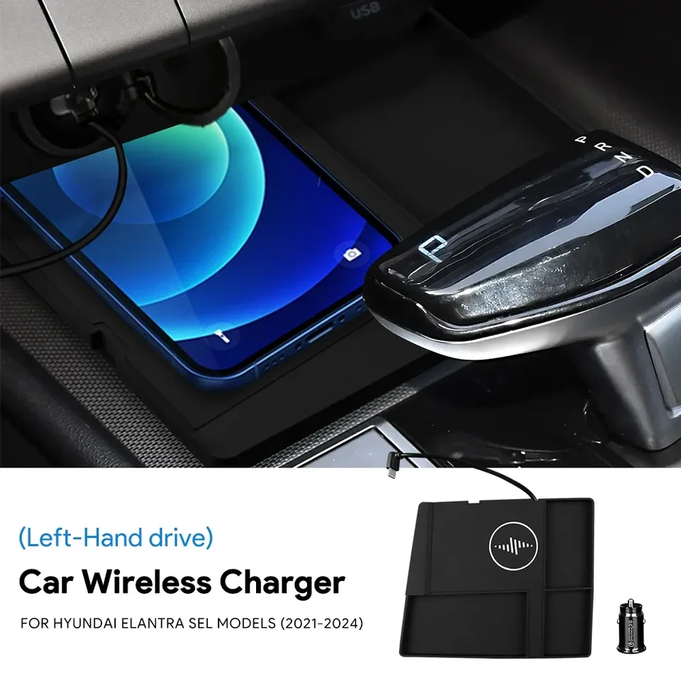 15 W bezdrôtová nabíjačka pre Hyundai Elantra SEL Models 2021 2022 2023 2024 Mobilný telefón Rýchle nabíjanie PVC Príslušenstvo