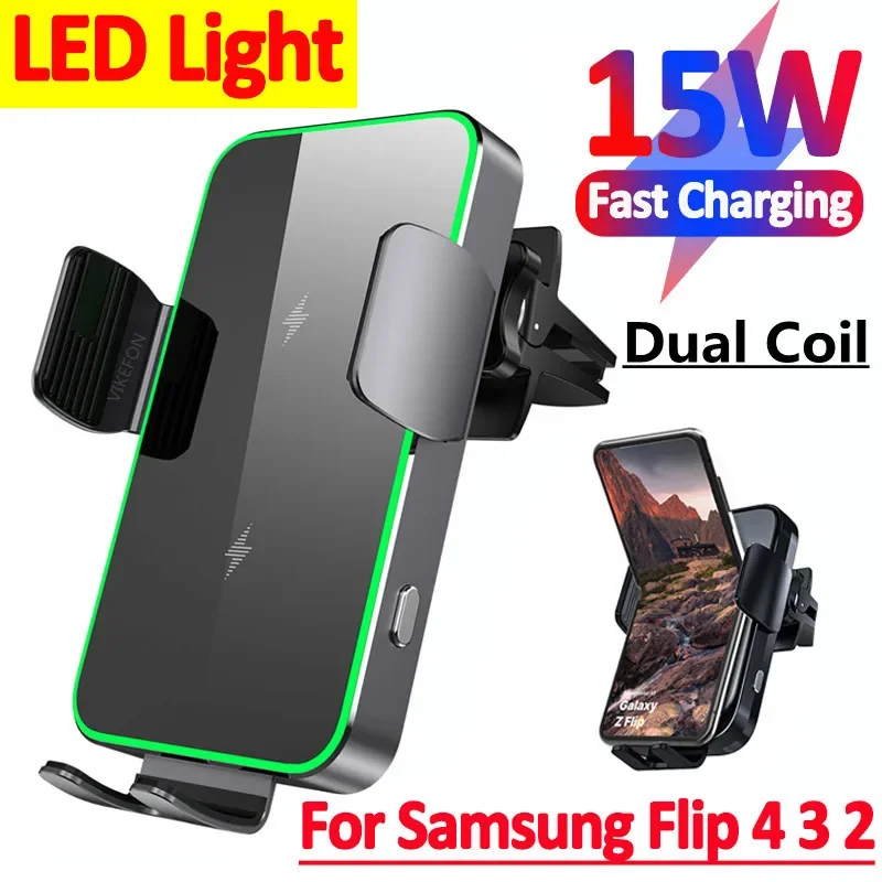 15 W bezdrôtová nabíjačka s dvoma cievkami pre nabíjačku Samsung Galaxy Z Flip 5 4 3 S22 iPhone