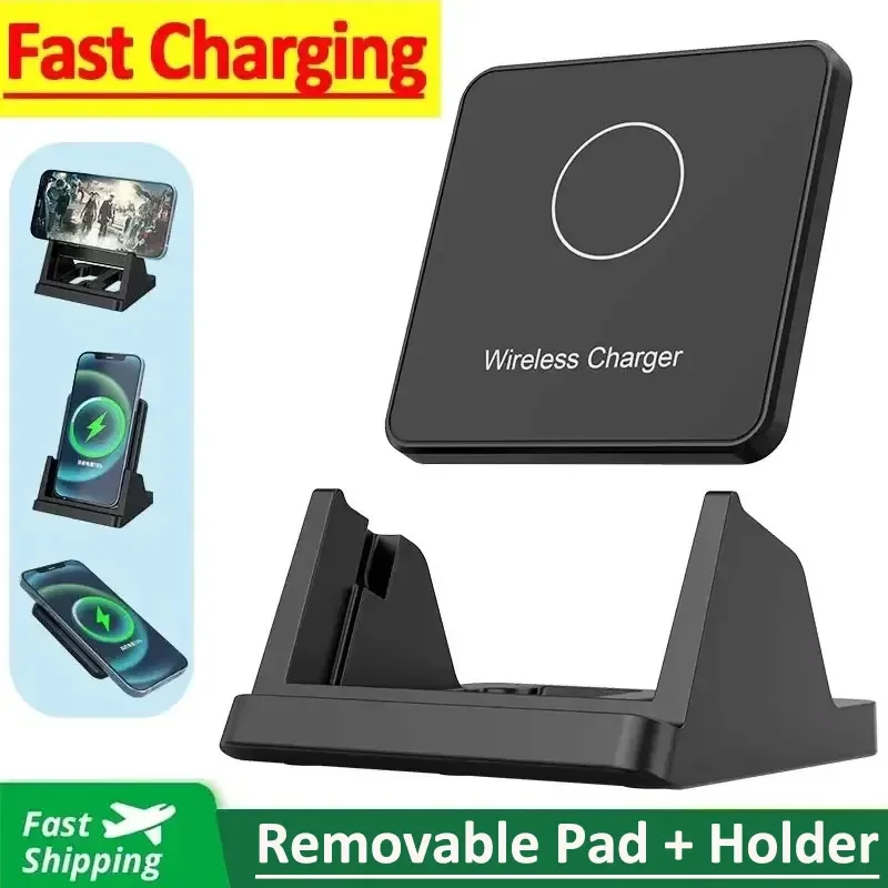 15 W bezdrôtová nabíjačka Stand Stand Desktop Ultra-tenký mobilný telefón Rýchle nabíjanie Dock Station pre iPhone 15 14 13 12 Samsung Xiaomi