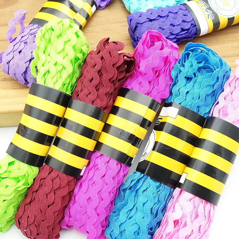 15 yardov viacfarebná terylene stuha Ric Rac Zig Zig Zig Lace Fringe Fringe Tin