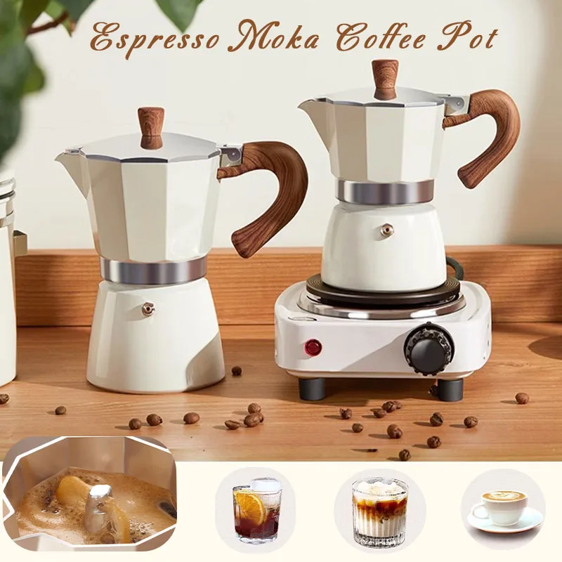 150/300 ml espresso moka kávový hrniec prenosný kávový extraktor Vysokotlakový destilovaný kávový výrobca bezpečnostný hliník hliník