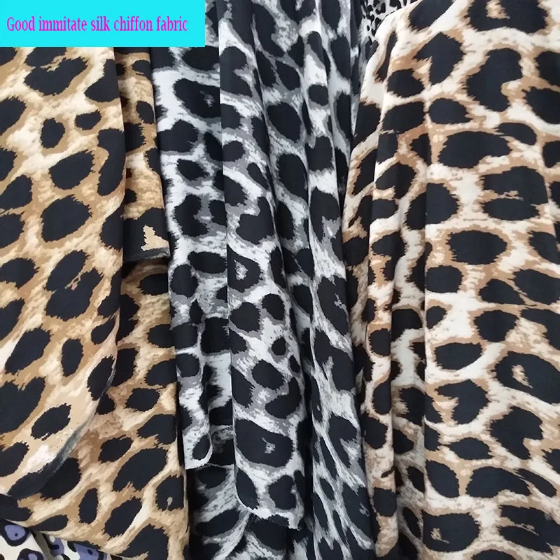 150 cm*1M módny leopard Partternt Print Triting tkanina 100% Polyester 3 farby mäkká šifónová tkanina pre kutilské šijacie letné šaty
