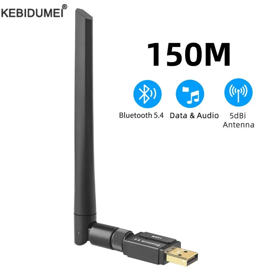 150 m USB Bluetooth 5.4 Adaptér USB Bluetooth Dongle pre adaptér vysielača zvukového prijímača Klávesnice pre počítač PC Speaker
