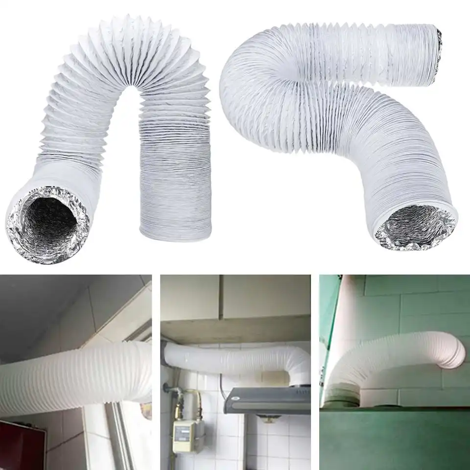 150 mm 6 palcový ventilátor PVC Hliníková trubica Vzduch vzduch Vzduch potrubie Hadica Flexibilná klimatizácia výfukový kanál vzduchový systém Vzdnitý