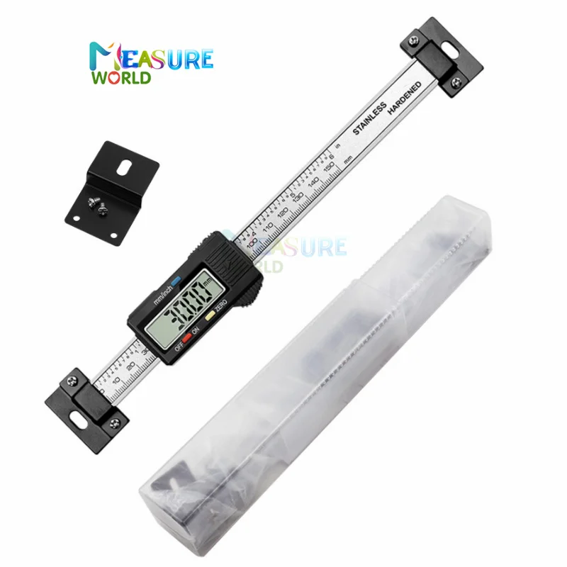 150 mm magnetické diaľkové digitálne čítanie digitálna lineárna stupnica Displej LCD LCD Plastové strmene Vernier Digital Horizontálne pravidlo