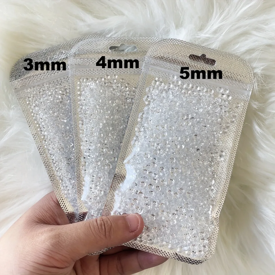 1500 ks/balenie polokrkkulárne číry bublinový korálky 3-5 mm slzy Mermaid Biele nalepky na nechty živice diamanty nechtov na nechty
