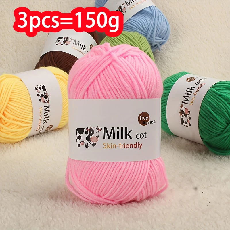 150g stredne hrubé mlieko priadza na ručne vyrábané darčekové tkanie, háčkované vlákno pre svetre, klobúky, šatky, priadze gule