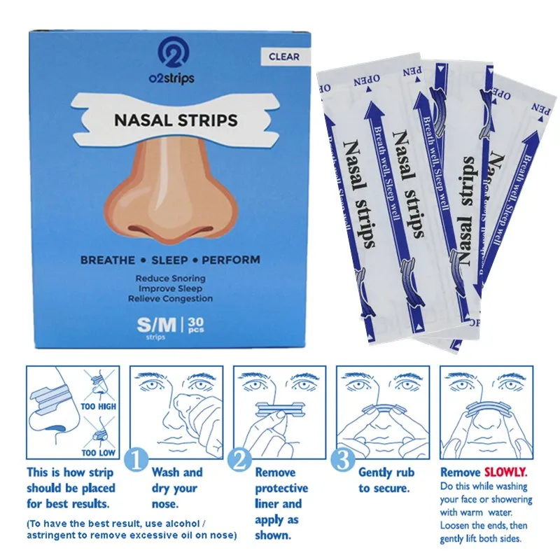 150ks/5box Priehľadné nosné prúžky proti scradliu 66x19 mm lepší dýchanie Majte relaxačný spánok anti-skórovanie nálepiek Zdravotná starostlivosť