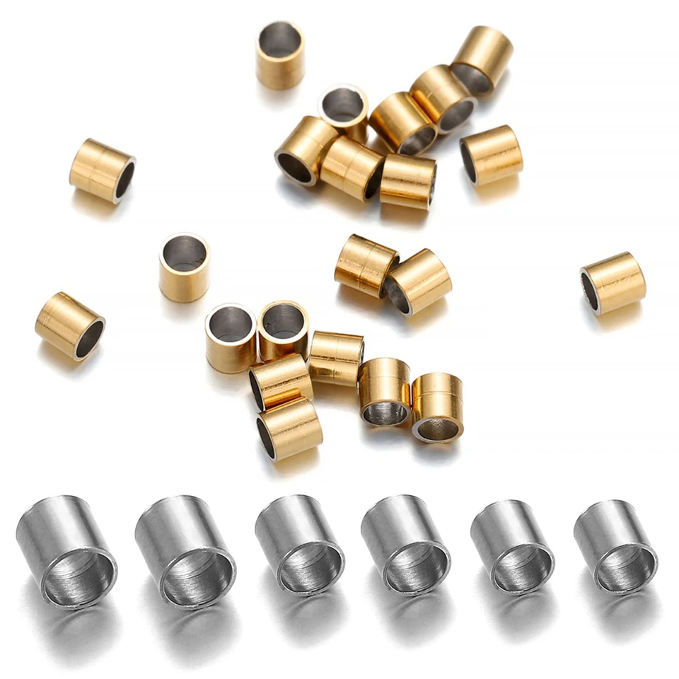 150ks/šarža priemer 1,5 2 2,5 mm z nehrdzavejúcej ocele Stopper Spacer Pifr -Kripp End End End Perieži pre kutilové šperky na výrobu dodávok