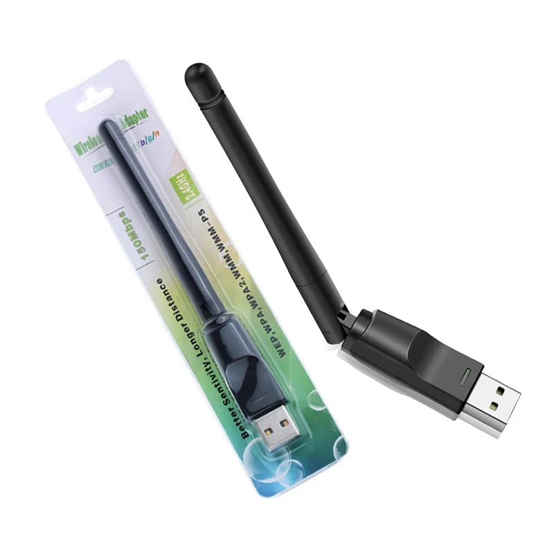 150MBP RTL8188 Mini USB WiFi Adapter 2.4 GHz Wireless Card Card 802.11 B /G /N WiFi prijímač LAN Dongle pre set hornú schránku RTL8188
