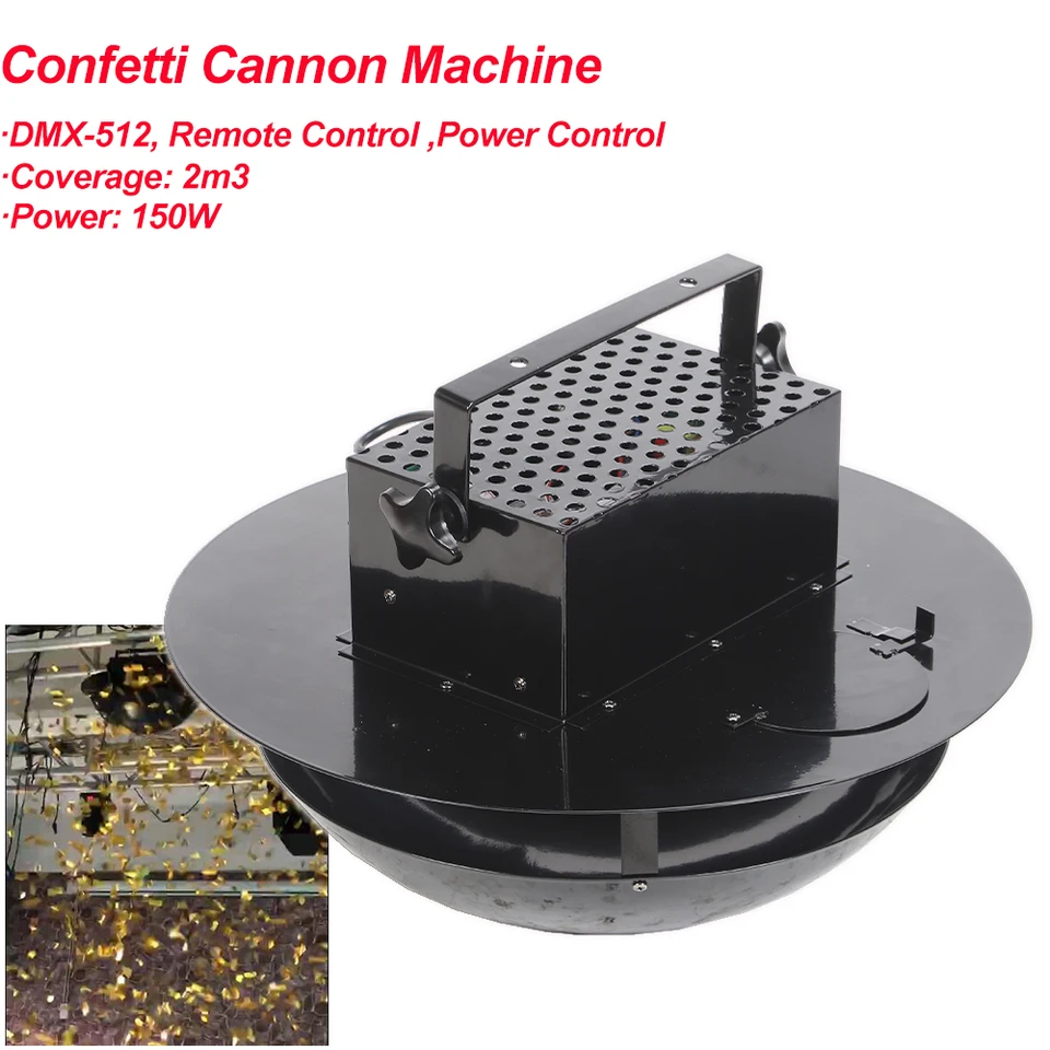 150W Konfety Streamer Cannon Machine DMX512 Diaľkové ovládanie Štyri hlavy Elektrický papier Konfetové odpaľovanie deloch