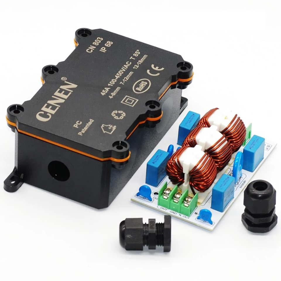 15A 20A AC EMI Elektromagnetický interferenčný výkonový filter 110V 220V 4-stupňový EMC Vysokofrekvenčný výkonový filtrovanie F/ Audio zosilňovač