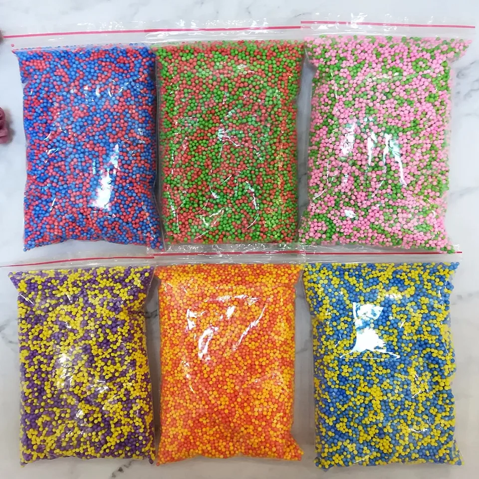 15g/šarža polystyrénové polystyrénové gule fľašu DIY Sneh Bahno Častice Príslušenstvo Slime gule malé drobné penové guľôčky pre penový výplň