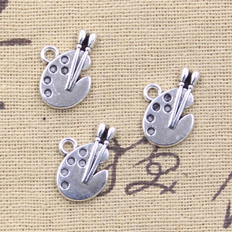 15ks kúzla Vodovňa kreslenie doska 19x14 mm starožitné strieborné prívesky