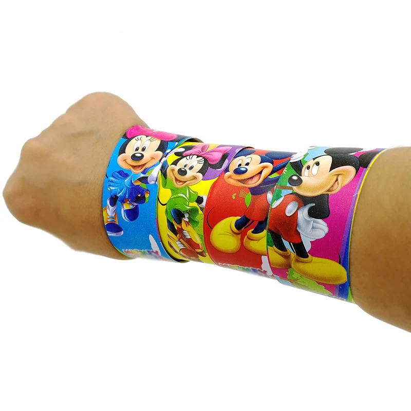 15ks princezná Frozen Mickey Mouse Minnie Spiderman Party Earll Slap Bracelet Girl Boy Party Darček