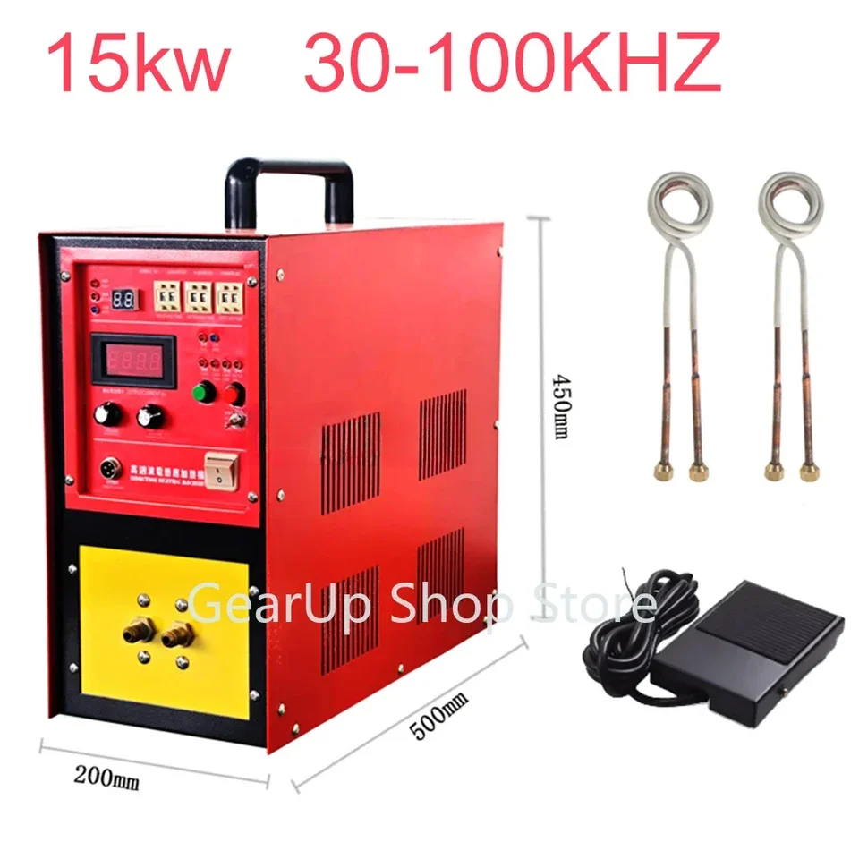15KW indukčný ohrievač indukčný kúrenie stroj kov tavnej pece Vysokofrekvenčné zváracie kovové ochladenie zariadenia 30-100 kh