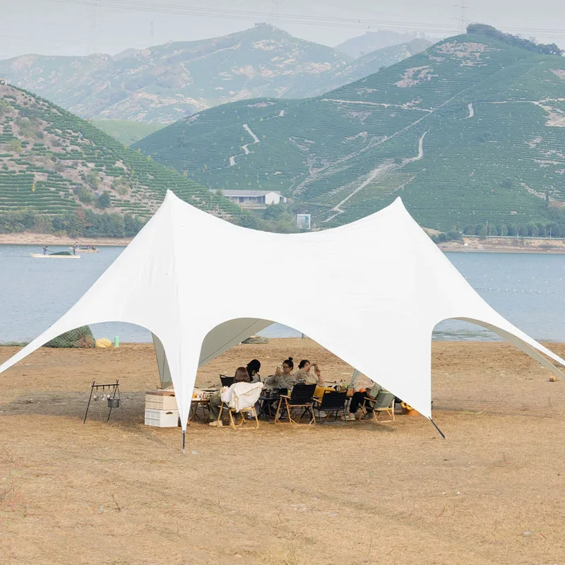 15m hradný tvar Camp Canopy Sunshade Patio Plné skladacie markízy Outdoor Parasol Útulok záhradné stany