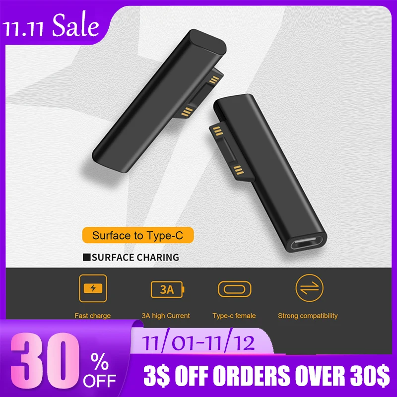 15V/3A USB C Žena PD Rýchle nabíjacie zástrčka pre konvertor Microsoft Surface Pro 3 4 5 6 GO STRUKOVÁ KNIHA 1 2 3 Typ C Power adaptér