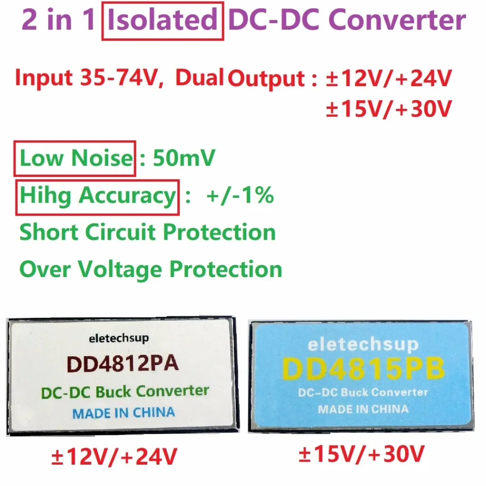 15W Izolovaný duálny napájací zdroj 35-74 až +-12V 15V 24V 30V DC DC Postupné posilňovacie posilňovač prevodníka pre zvukový reproduktor