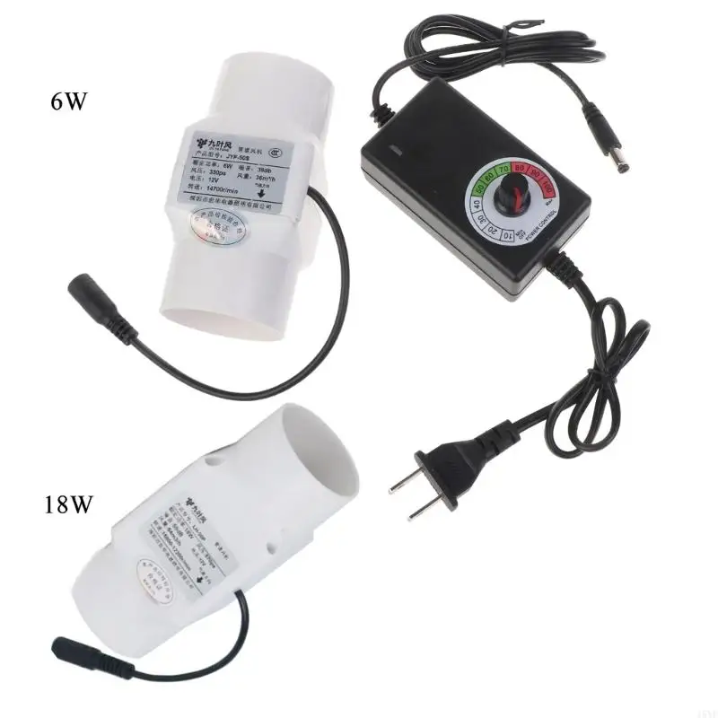 15yf 50 mm 2 palcový výfukový ventilátor pre skleníkový kúpeľňový stan 12 V nastaviteľná rýchlosť