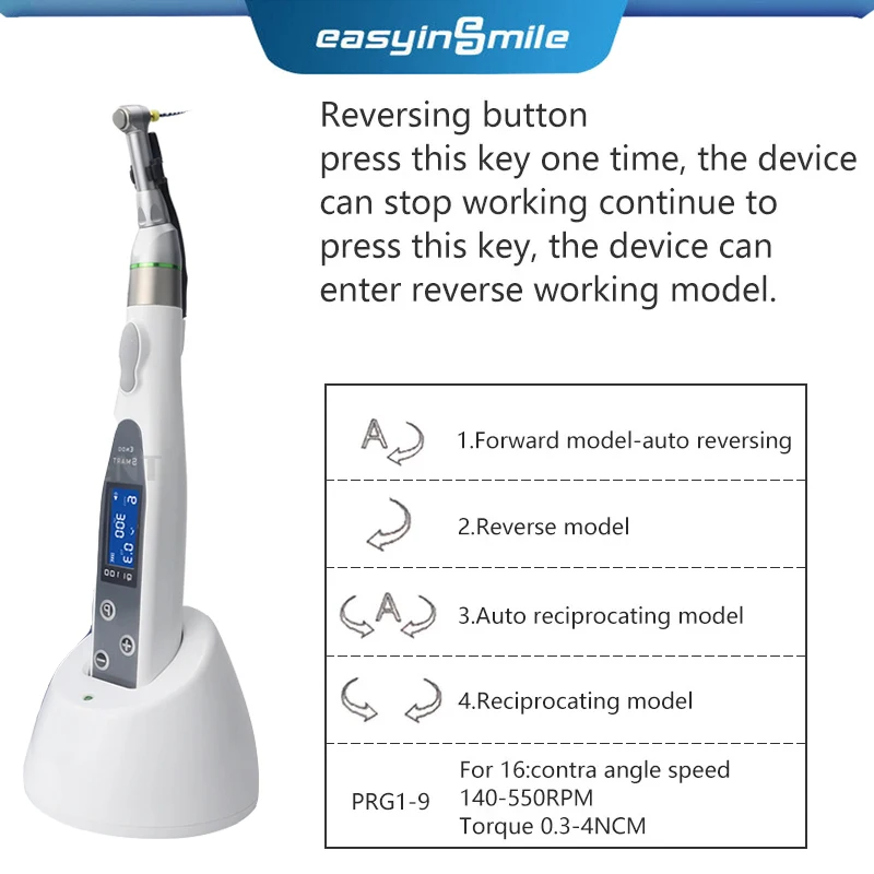 16: 1 Dentálne bezdrôtové endo motorové inteligentné 9 programy s LED žiarovkou a redukciou kontrastu endodontického rotačného súboru