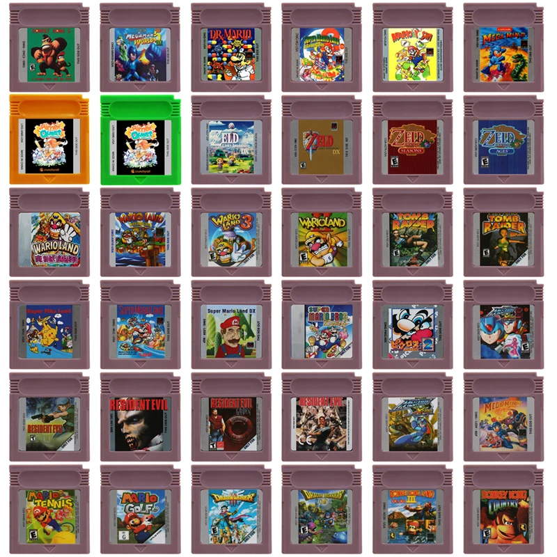 16 bitové videohry kazeta GBC Game Console Card Card Ddonkey Kong Mmario Zzelda Wwario Himes Quest Muga muž pre fanúšikov darček