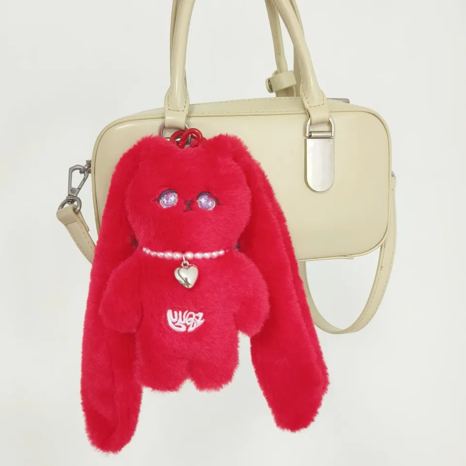 16 cm Yuqi Gidle Red Rabbit Plyš na kľúče plnené zvieracie kľúče roztomilý plyšový prívesok Dievča