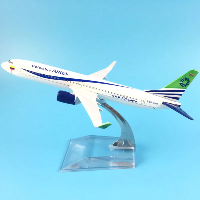 16 cm zliatinový kovový kolumbijský Aires B737-800 Airways Lietadlo Model Model Model W Model W Stand Aircraft Toy Hray Birthday Darček zdarma Doprava zdarma