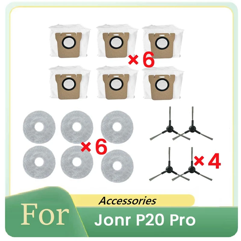 16 ks pre Jonr P20 Pro Sweeper Accessories Hlavná bočná kefka Filter RAD Dust Bag