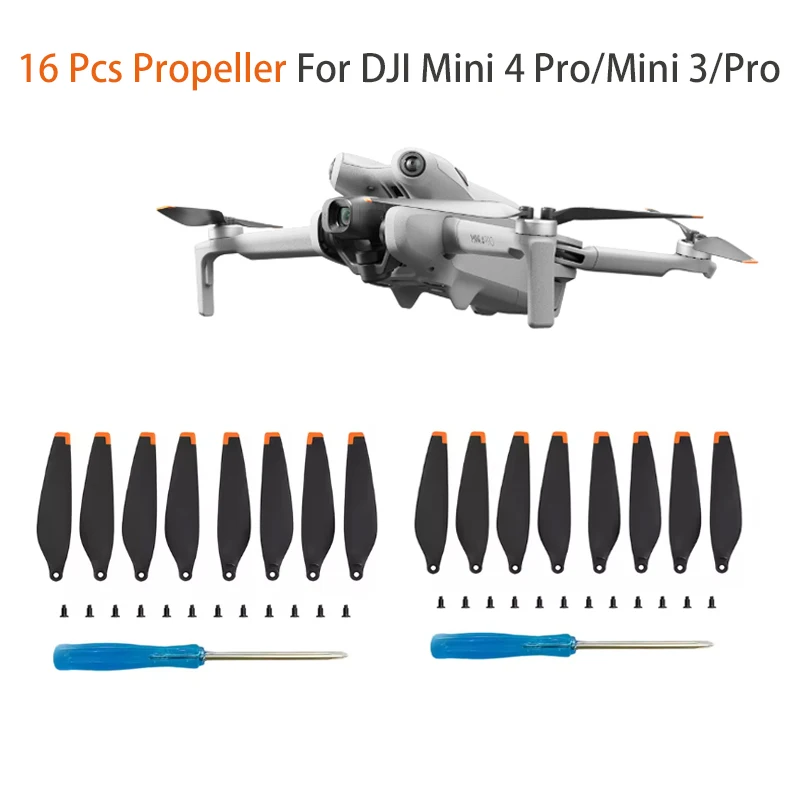 16 ks vrtuľové rekvizity Blade pre DJi Mini 3/4 Pro Dron Drone Svetlo hmotnosť krídla náhradné diely pre mini 3 4 pro doplnky