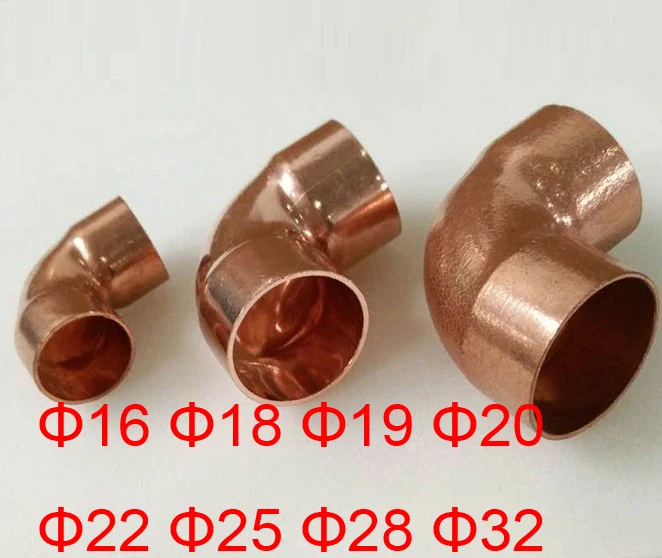 16 mm 18 mm 19 mm 20 mm 22 mm 25 mm 28 32 meď 90 ° Uhol lakťového uhla kĺzavej zásuvky ohyb štvrť ohybu štvorcový štvorcový lakť
