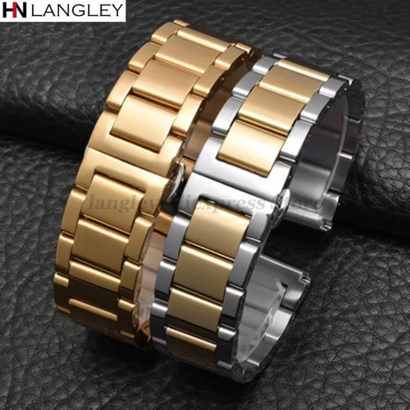 16 mm 18 mm 20 mm 21 mm 22 mm 23 mm 24 mm 26 mm šírka Watchband Zohazádná oceľ Watch Watch remienok kov kovový náramok Men Dámske náramok