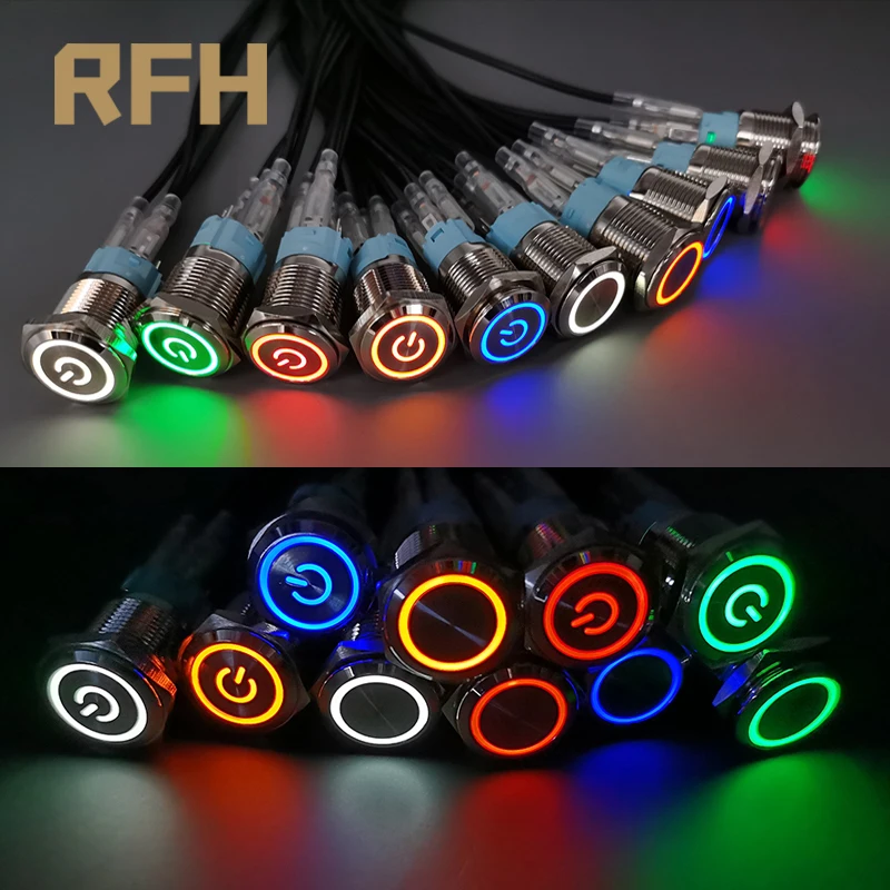 16 mm kovové tlačidlo Spínač prsteňa Symbol Symbol Symbol Symbol Symbol LED svetlo LED svetlo samoobslužné tlačidlo 1NO1NC