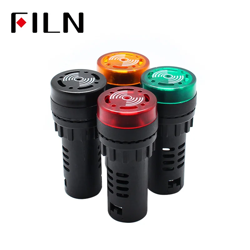 16 mm prerušovaný zvuk a bleskový zvuk a svetlo bzučiak ED16-22SM Alarm zariadenia 22 mm 12v 24v 110V 220V.