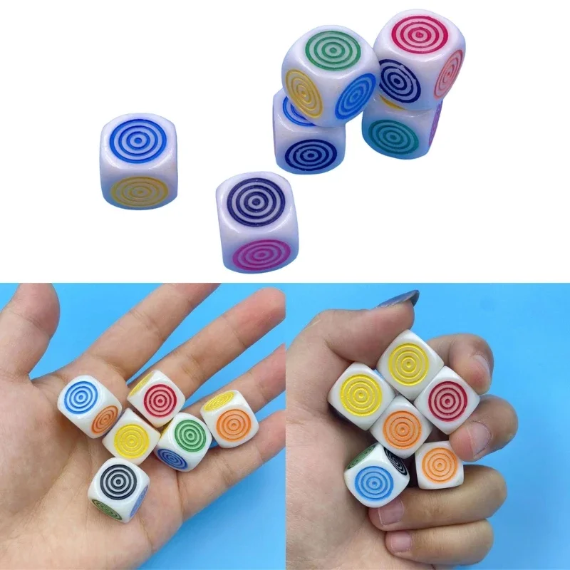 16 mm šesťstranné kocky akrylové herné kocky Učebňa farebné kocky kruhový počítač počítania stolových hračiek