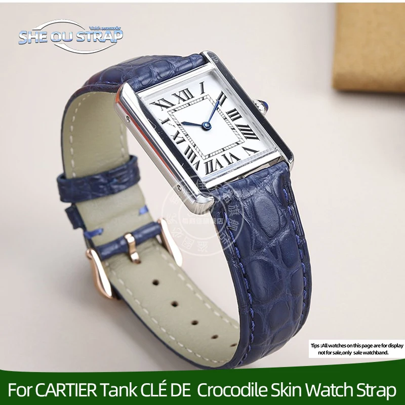 16 mm17 mm 18 mm 19 mm 20 mm pre Cartier Tank Clé de Crocodile Skin Rýchle uvoľňovanie hodiniek s remienkom s mužmi a dámskymi koženými hodinkami Band